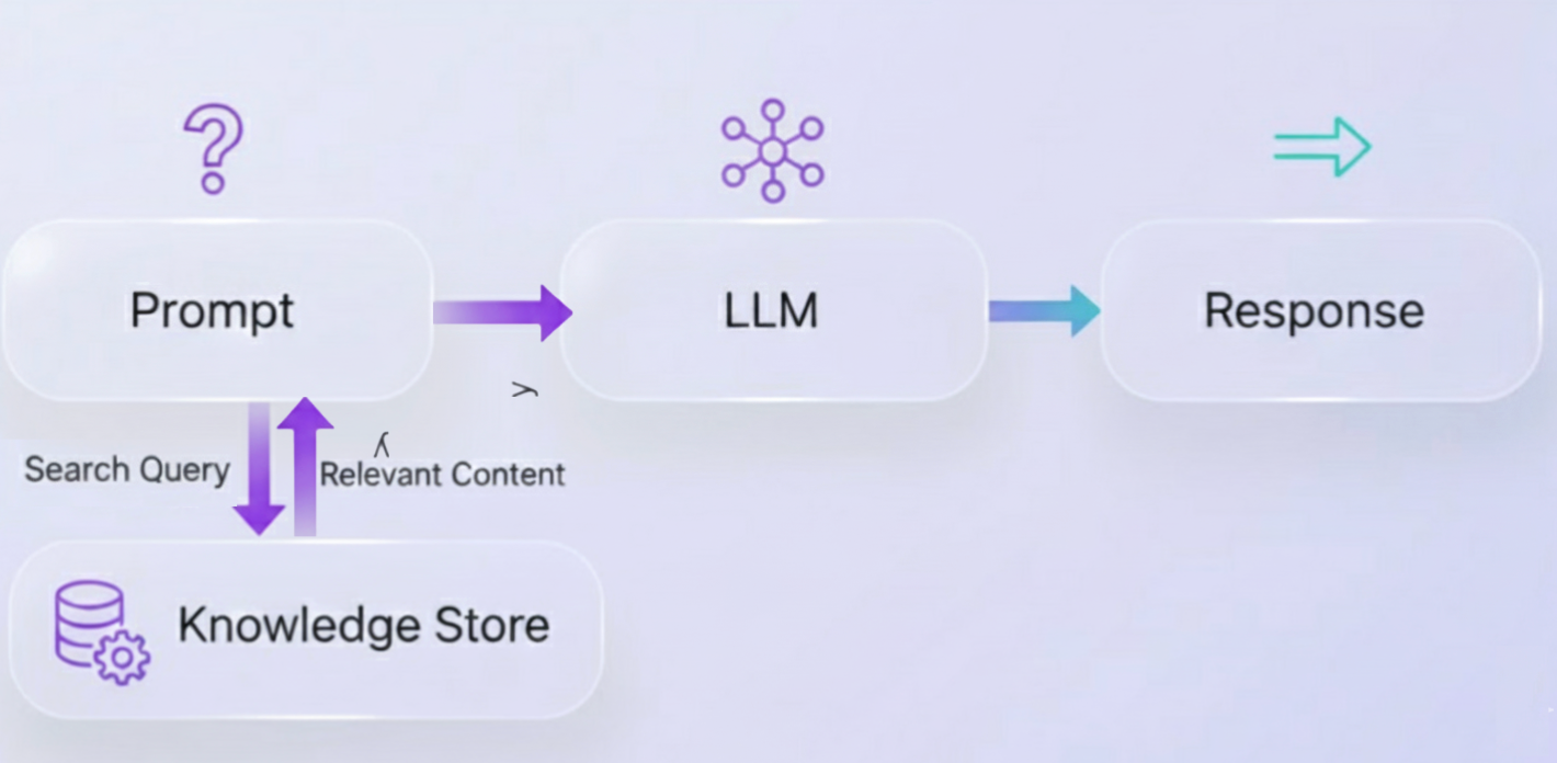 How Retrieval-Augmented Generation in Salesforce uses a knowledge store before AI responds.